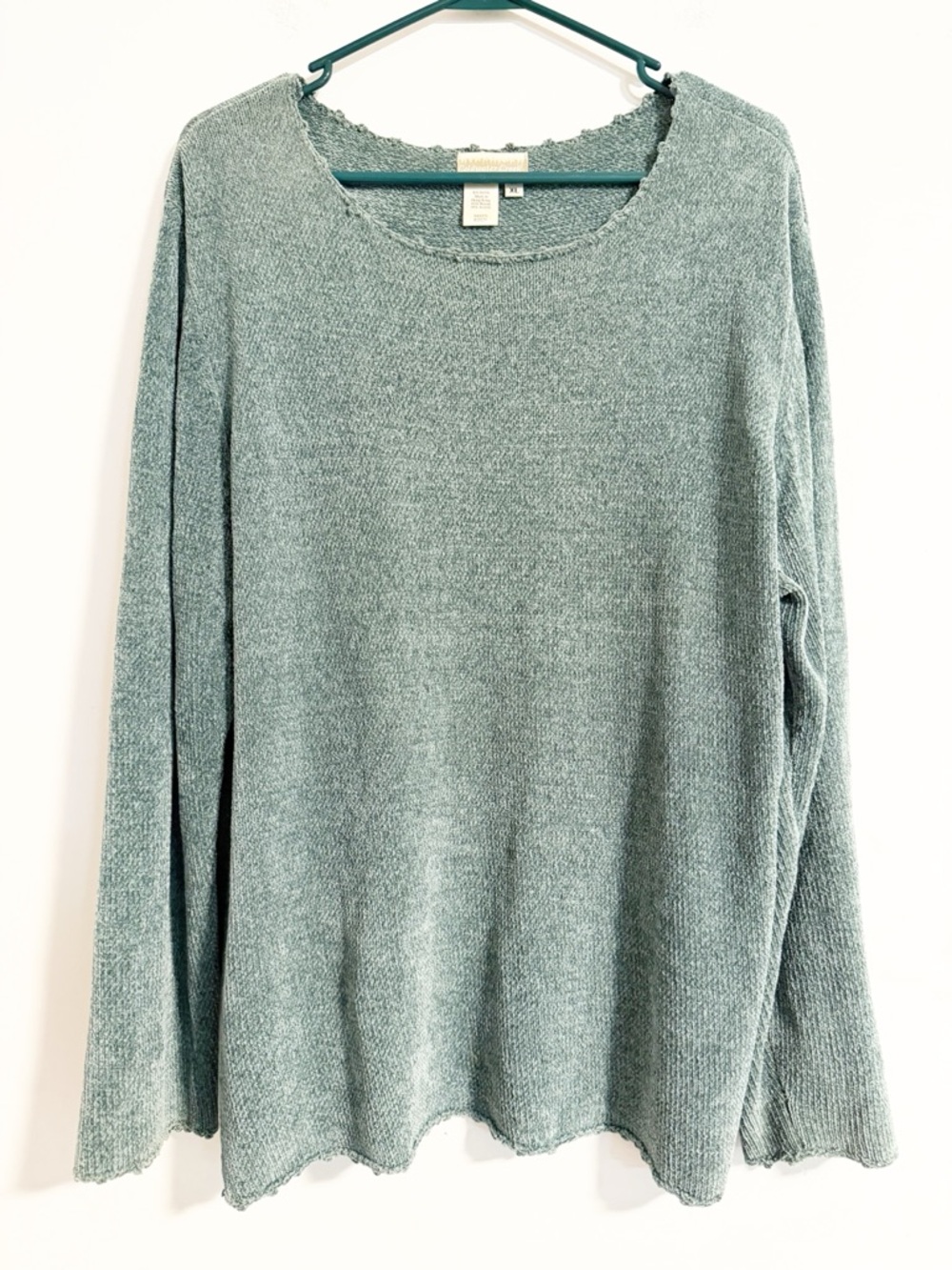 Coldwater Creek Sage Green Textured Knit Pullover Sweater XL